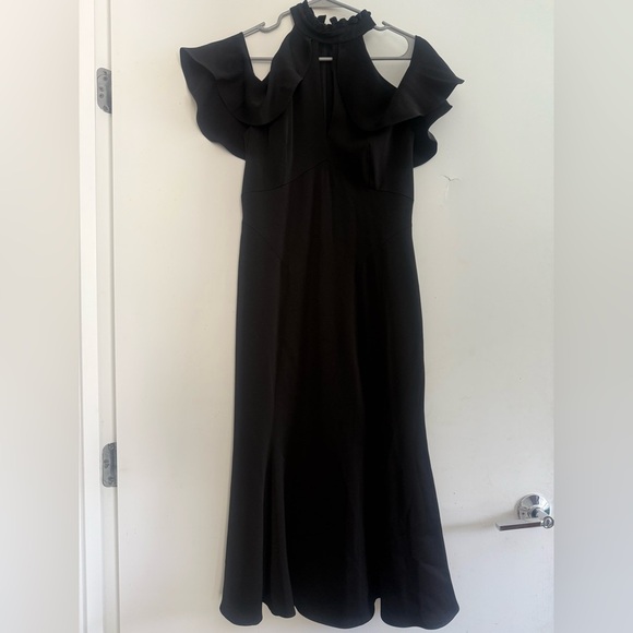 Shoshanna Ruffled Mock Neck Keyhole Cutout Evening Party Dress Size 2 - Picture 2 of 5